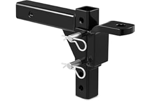 Orion Motor Tech Adjustable Trailer Hitch, Fits 2 in Receiver, 8-1/4" Rise 9-1/2" Drop Hitch Ball Mount with 8 Heights, Heavy Duty Tow Hitch with 2 Hitch Pins 2.5T Capacity for Trailers Campers Boats