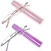 DXYXYO Mini Rimless Reading Glasses for Women Men, 2 Pack Slim Pocket Compact Metal Readers with Small Portable Case