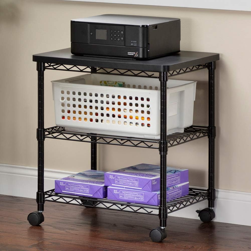 Safco Products Deskside Wire Machine Stand 5207BL, Holds up to 200 lbs.,Black: Home & Kitchen
