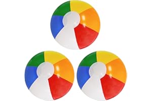 VoizVony 16'' Beach Balls - 3 Pack Beach Ball Bulk Inflatable Pool Beach Balls Bulk Toys
