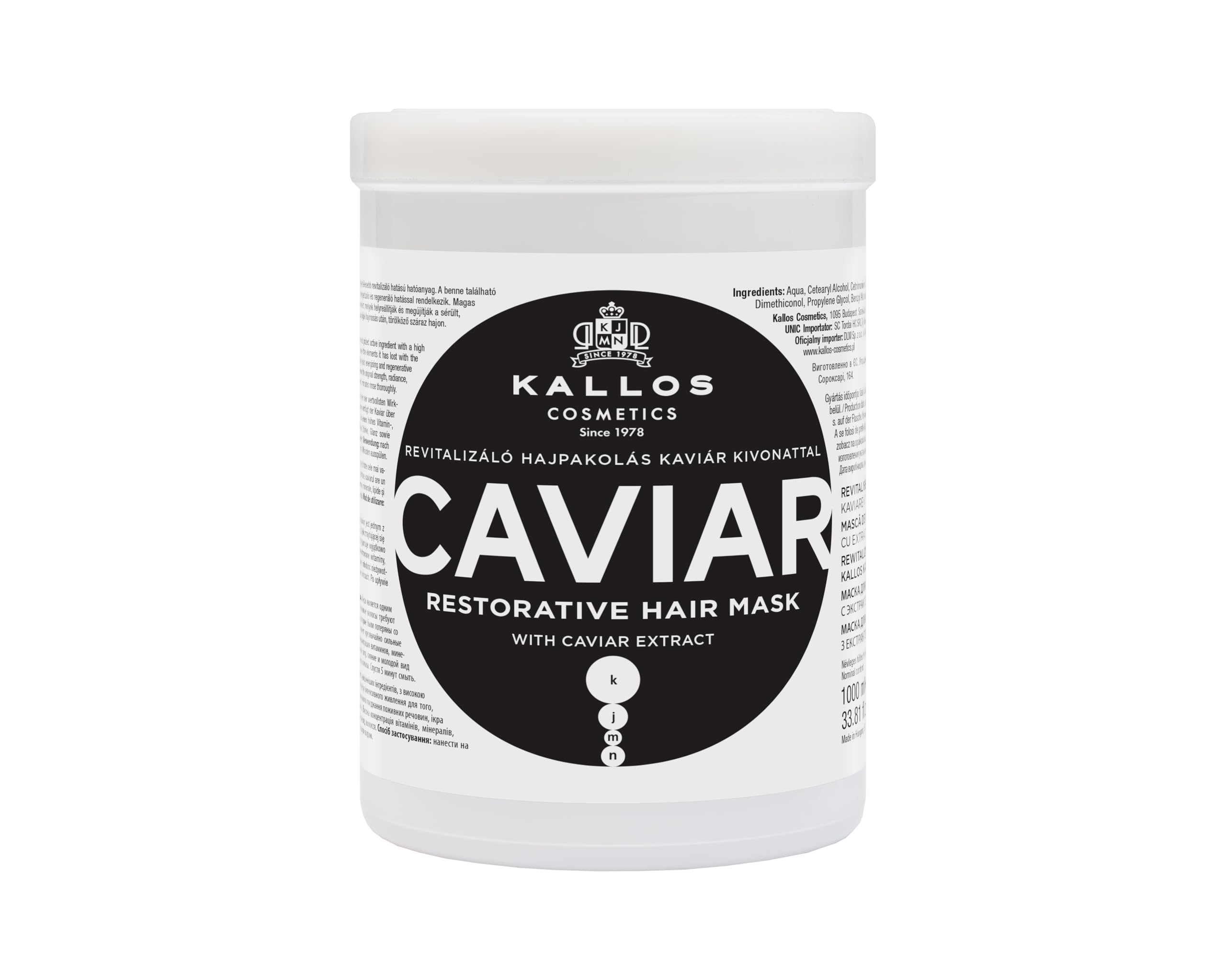 Kallos KJMN Caviar Restorative Hair Mask with caviar extract 1000 ml - 33,81 Fl Oz