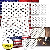 Star Stencil 50 Stars American Flag Stencils for Painting on Wood, Fabric, Airbrush,Reusable Starfield Stencil, (2 Large, 2 Medium, 2 Small)