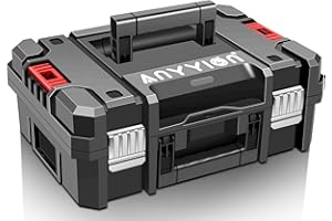 Anyyion 17In Tool Box,Double handles, Stackable, Essential for Home Decor.（Internal Size:16.54”L*10.55”W*4.33”H) (Double handles)
