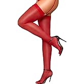 RSLOVE Thigh High Stockings for Women – Sheer Stockings Nylon Pantyhose Perfect for Garter Belts & Lingerie Outfits