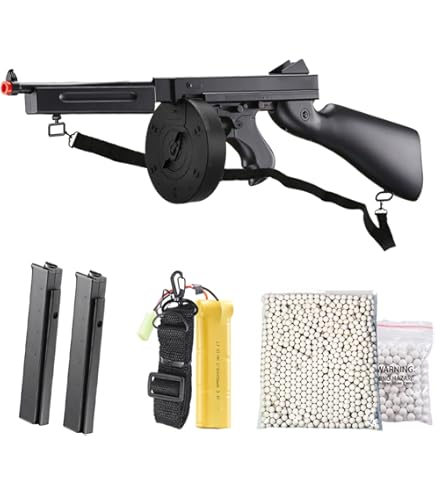Amazon.com : Double Eagle M1A1 Airsoft AEG Tommy Submachine Gun