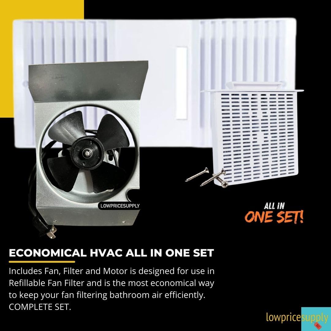 CA90 Ductless Exhaust Fan Grille Louver, Motor And Unscented Filter