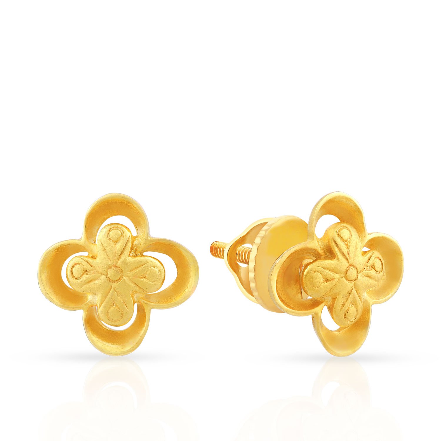 Buy Malabar Gold & Diamonds 22k (916) Yellow Gold Stud Earrings for