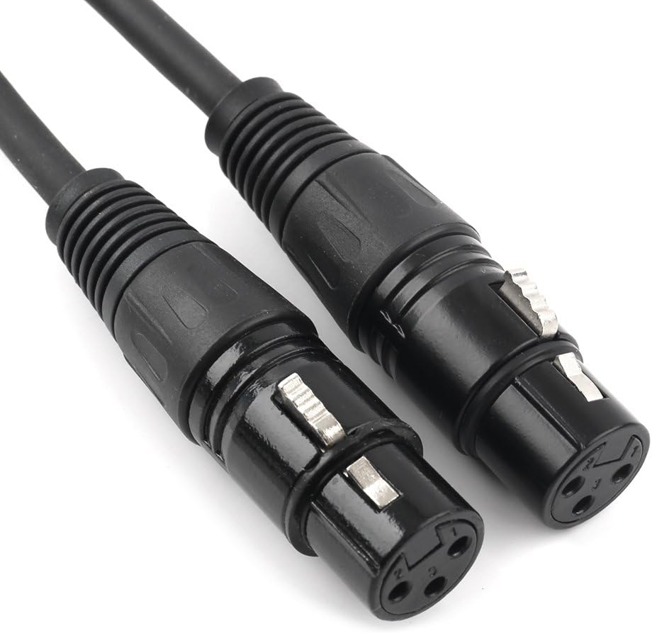 Tisino Y Cable, XLR Mic Combiner, Balanced Microphone Adapter (2 Female to 1 Male) - 2m, Black, 1,5 m - Image 4