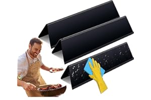 MORIINTL 15.3 Inch Spirit Grill Replacement Parts for Weber Flavorizer Bars GS4 II 200 Series E210 S210 E220 S220 Gas Grills with Front Control Knobs, Porcelain Heat Plate Grill Parts 7635