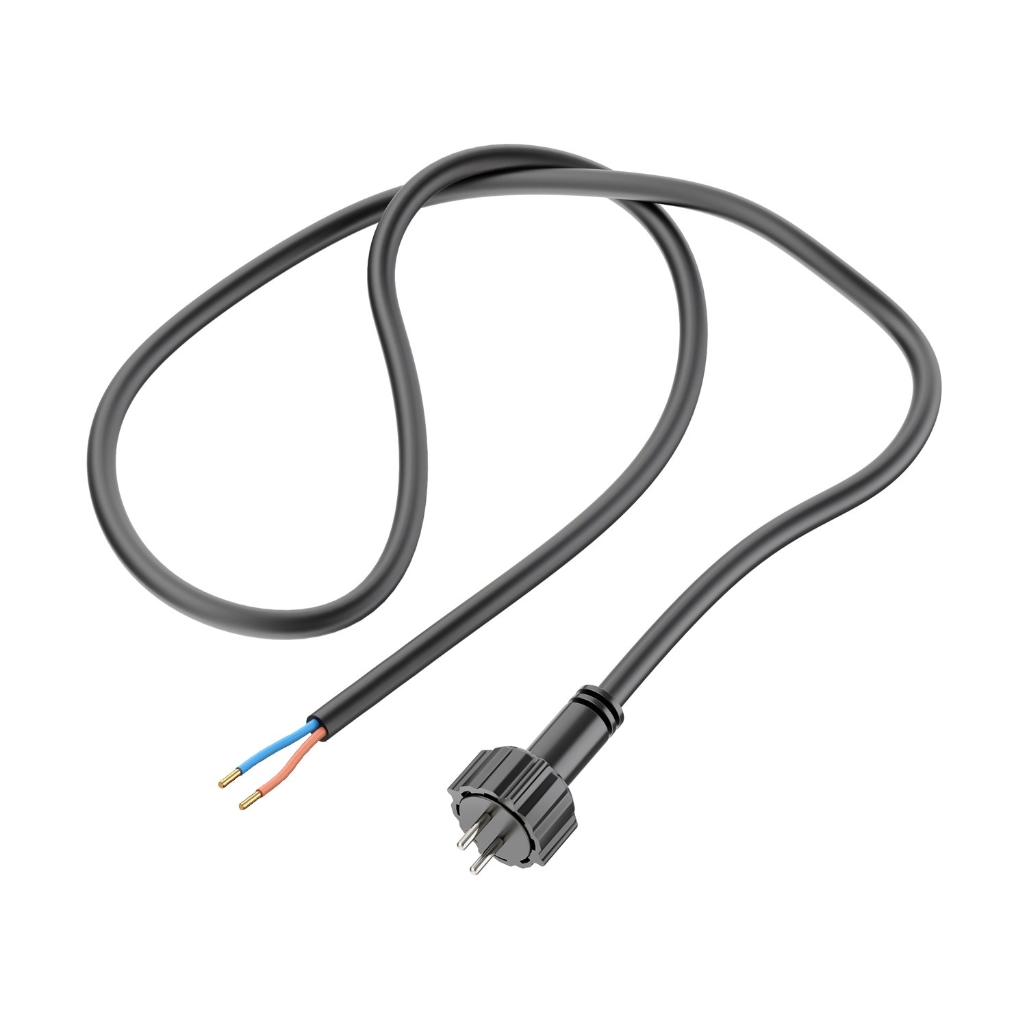 ledscom.de Connection cable for NEMO plug-in system (IP44), 1 m, black, 2 x 0.75 mm²