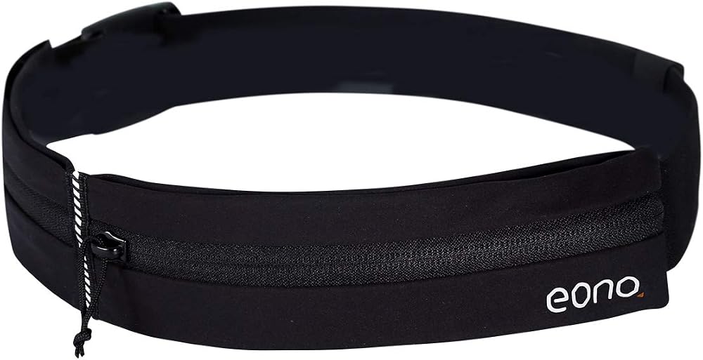 Eono Water Resistant Running Belt with Adjustable Elastic Strap Black