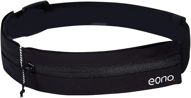 Eono Water Resistant Running Belt with Adjustable Elastic Strap Black