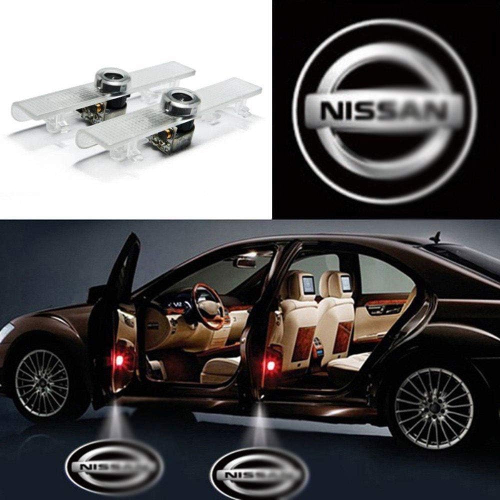 2pcs Fit for Nissan LED Car Door Light Projector Light Welcome Shadow Light Car Logo Bulb Kit Compatible with Nissan ydieon