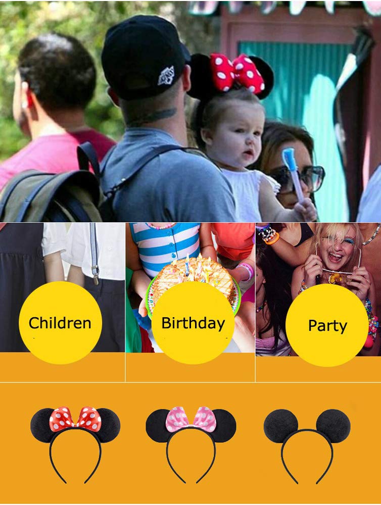 NEWTGAN 20 PCS Mouse Ears for Birthday Party Theme Park Costume Play Celebration for Boys and Girls … : Beauty
