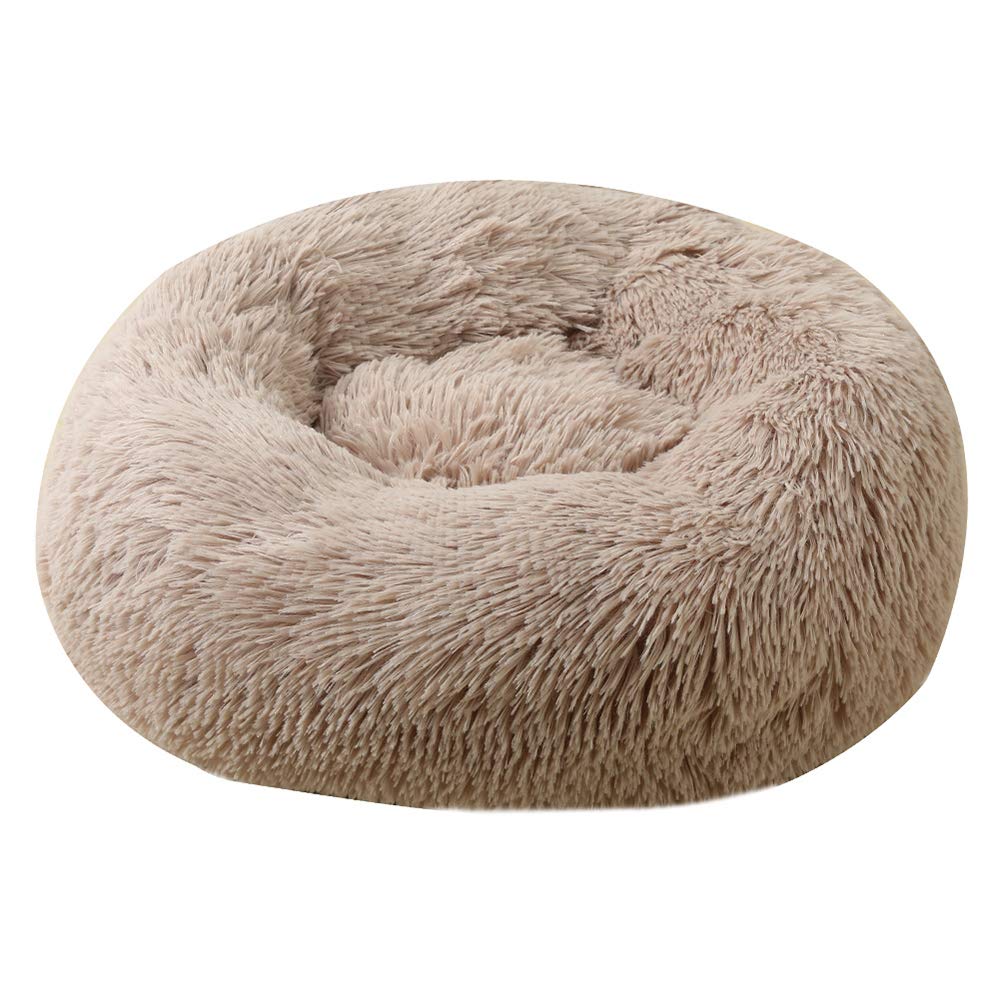 WINS Dog bed plush medium donut cat bed pet cushions cat marshmallow bed fluffy dog beds mattress washable Khaki