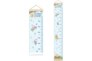 GUAWUBIANG The Pooh Height Chart for Wall Decor, Blue Winnie Decor Height Chart for Boys, Height Measurement for Bedroom Wall Hanging, Perfect for Toddler Nursery Decor Decoration Wall Art