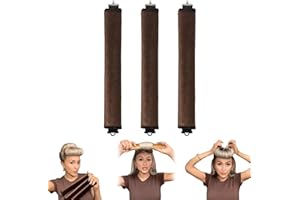 NOHOP 3Pcs Hair Rollers set, Satin Heatless Curling Set - Hair Rollers | Headband Hair Curlers & Hot Rollers | To Sleep in | High Resilience Rubber Filling, Softer Durable(Brown)