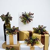 12 Counts Maillard Curly Ribbon Bows Maillard Purple Green Gold Ribbon for Gift Wrapping, Self Adhesive Burst Gift Bow for Presents, Christmas, Birthday, Wedding, Holiday Party Favors, Thanksgiving