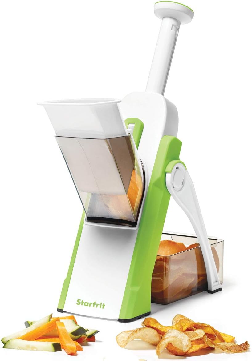 Starfrit 0929350030000 092935 Pump'n'Slice Chopper & Slicer, White