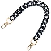 Long Keeper Acrylic Purse Strap Women Replacement Bag Chain Chunky Chain Straps for Handbag Clutch Shoulder Bags DIY Crafts (Black-40cm)