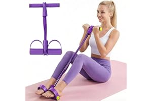 Multifunctional Pedal Resistance Band with Handle,Premium Thick-Gauge Tubes for Full Body Workouts ﻿