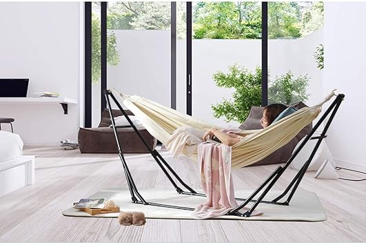 Amazon ハンモック 自立式 ハンモックチェア ハンガーフック チェア 3way 室内 屋外 アウトドア キャンプ ホワイト グレー Genrics ハンモック