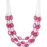 Chunky Layered Beaded Necklaces for Women Multi Strand Statement Necklace Fashion Jewelry Birthday Gifts for Mom