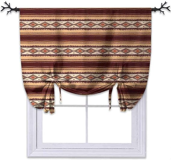 YUAZHOQI Blackout Valance Curtain, Native Tribal Indigenous Pattern