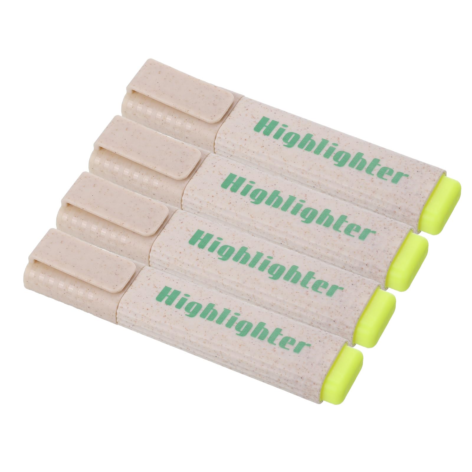 PATIKIL Highlighter Pen, 4 Pack Water Based Broad Tip Writing Marker Pens for Office Home Daily Use Style 2, Yellow