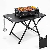 KREATIA Camping Table, Beach Table, Camping Side Table | Foldable, One-click storage, Easy to carry, for Holiday Festival Camping Travel Picnic Grilling