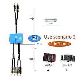25ft Sound Channel swicher 2 Male to 4 Male RCA