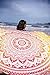 Folkulture Set of 2 Ombre Mandala Blanket or Round Mandala Tapestry. Hippie Indian Picnic Throw Table Cover, Boho Gypsy 100% Cotton Tablecloth Meditation Circle Yoga Mat - 72 Inches, Yellow and Black