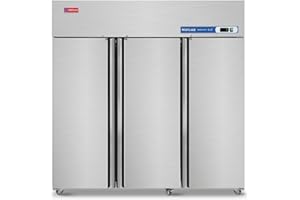 WESTLAKE 72" W Commercial Refrigerator 3 door 3 Section Stainless Steel Reach in Solid door Upright Fan Cooling 54 Cu.ft Cooler for Restuarant, Bar, Shop, etc