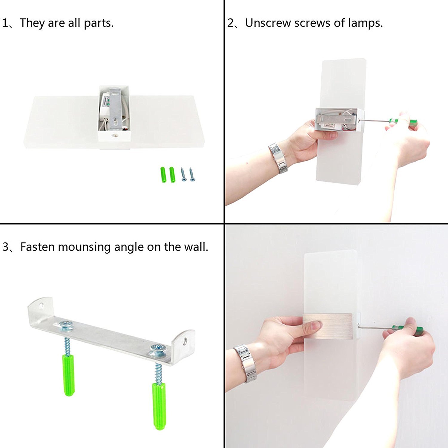 LED Wall Light, Modern LED Wall Sconces Decorative Lamps Night Light for Bathroom, Bedroom, Balcony, Corridor Wall Lighting (6W×2, Warm White)