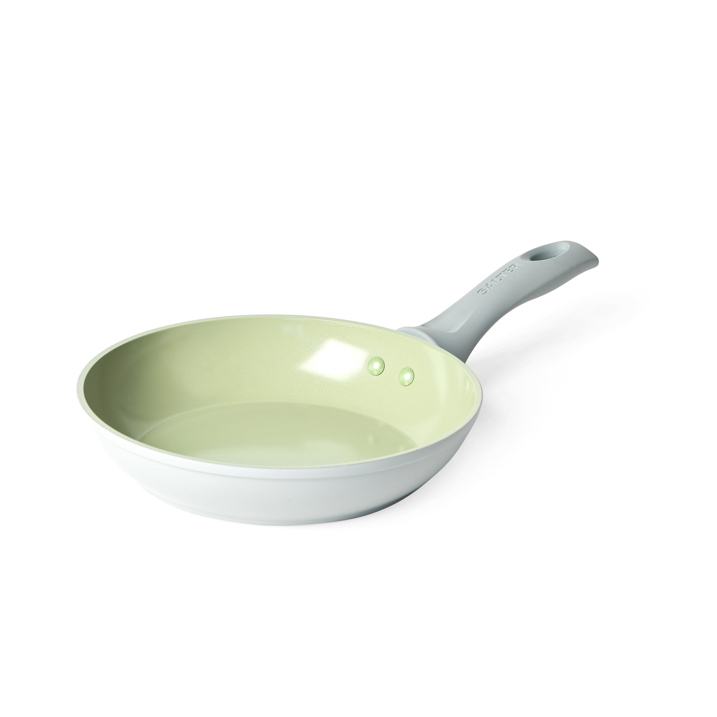 Salter Earth 20cm Frying Pan – Healthy Ceramic Non-Stick Coating, PFAS-Free Induction Cookware, Small Aluminium Egg Pancake Cooking Skillet, Easy Clean, PFOA/PTFE-Free, Stay Cool Handle, Green