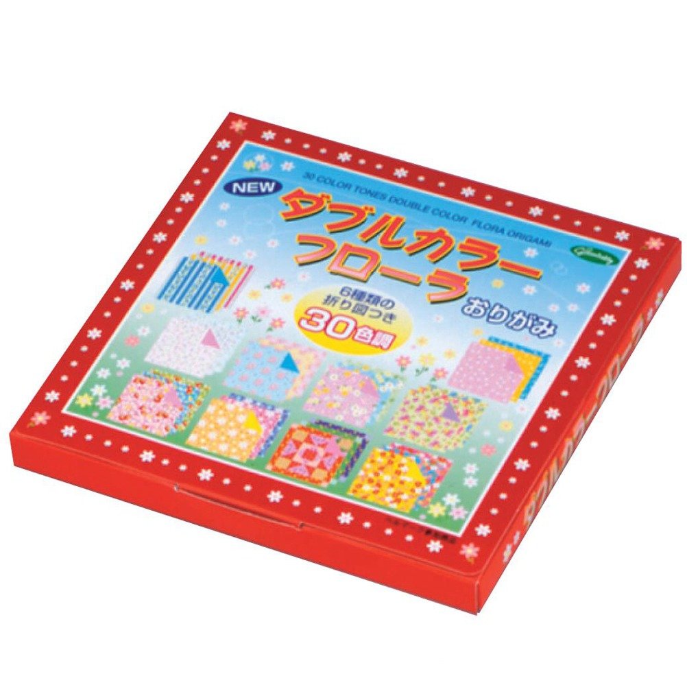 Origami Paper - Patterned Origami paper gift set (Chiyogami) - Double Color Flora Origami - Assorted floral patterns - Coloured reverse - 30 colour combinations - 150 sheets - 15cm x 15cm