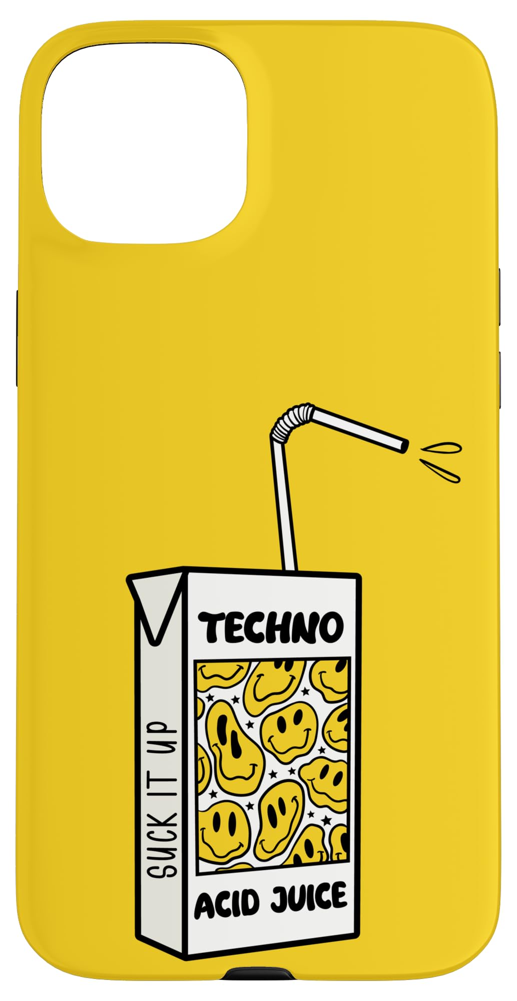 Techno Acid Juice Carton, Cool & Creative Acid House Design Case for iPhone 15 Plus
