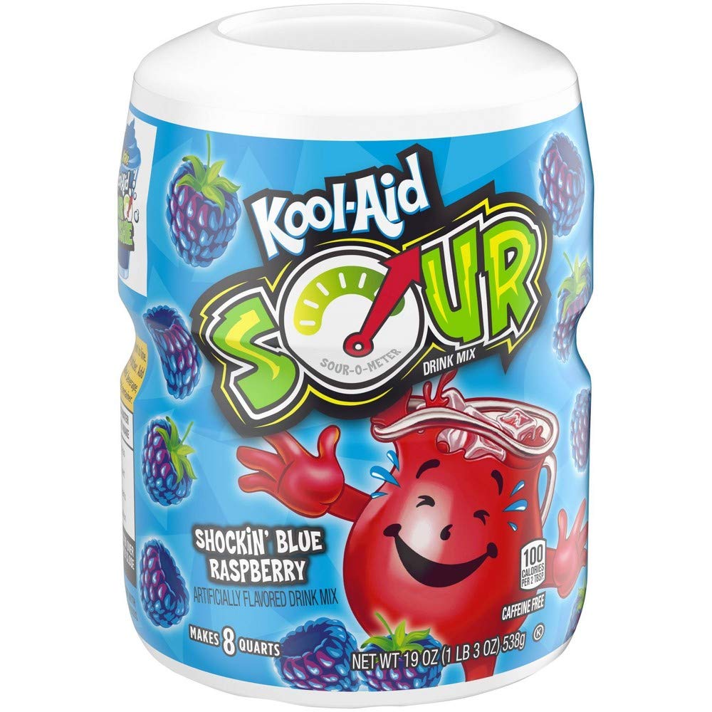 KoolAid Sour Shockin' Blue Raspberry Drink Mix (Pack of 2)