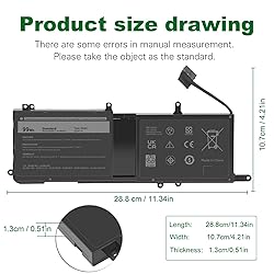 9NJM1 Laptop Battery for Dell Alienware 15 R3 R4 17