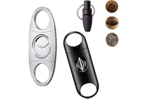 TLHAOA Cigar Cutter Cigar Punch Guillotine Cigar Cutter & V-Cut Cigar Cutter 3 Pack Perfect Combo of Cigar Accessories for Men (3 Pack, Silver)