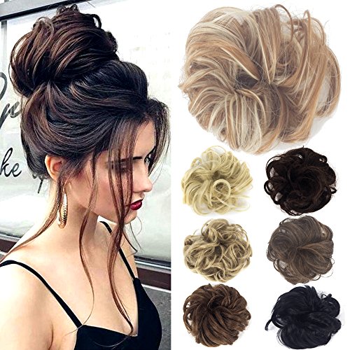 Lelinta Hair Bun Extensions Wavy Curly Messy Hair Extensions Donut Hair Chignons Hair Piece Wig Hairpiece