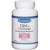 EuroMedica DIM + Curcumin - Estrogen Balance Support Supplement - Dietary Supplement with Curcumin & Grape Seed Extract - Turmeric Essential Oil for Healthy Metabolism Support - 30 Capsules