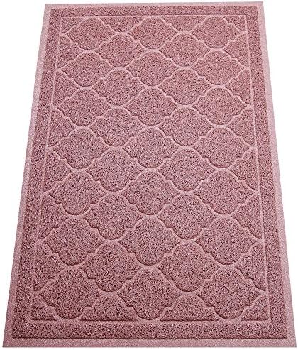 PetLike BPA Free Premium Cat Litter Mat -Extra Large Scatter Control Kitty Litter Mats ,Cat Litter Trapper-Soft to Paws (23.5"x35.5", Brown)