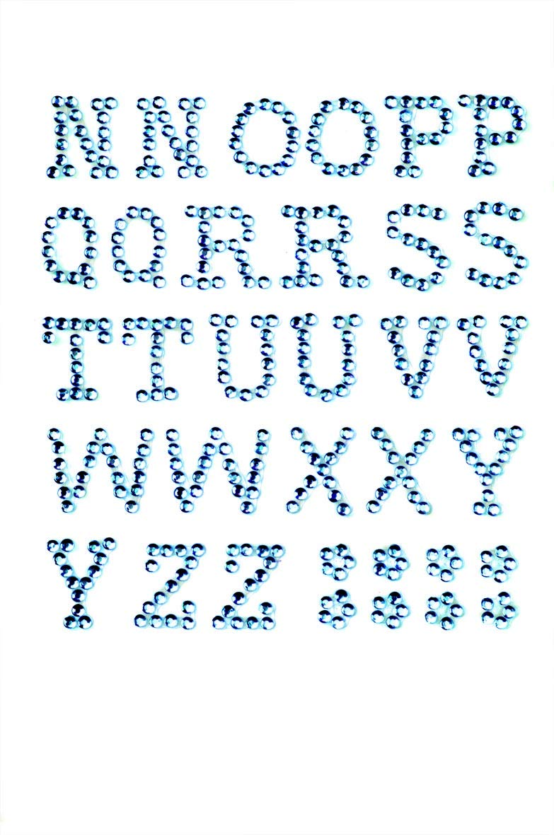 Glorex P and D Letters 13 mm N-Z Self-Adhesive, Plastic, Blue, 14.5 x 8.6 x 0.2 cm