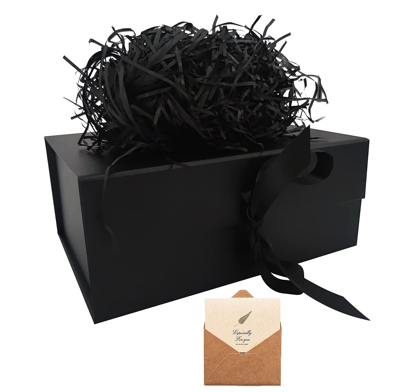 Black Gift Box 23.5 x17 x10 cm, Gift Box with Magnetic Lids and Silk Ribbon Specially Designed for Present Birthdays, Holidays, Anniversaries Gift Packaging