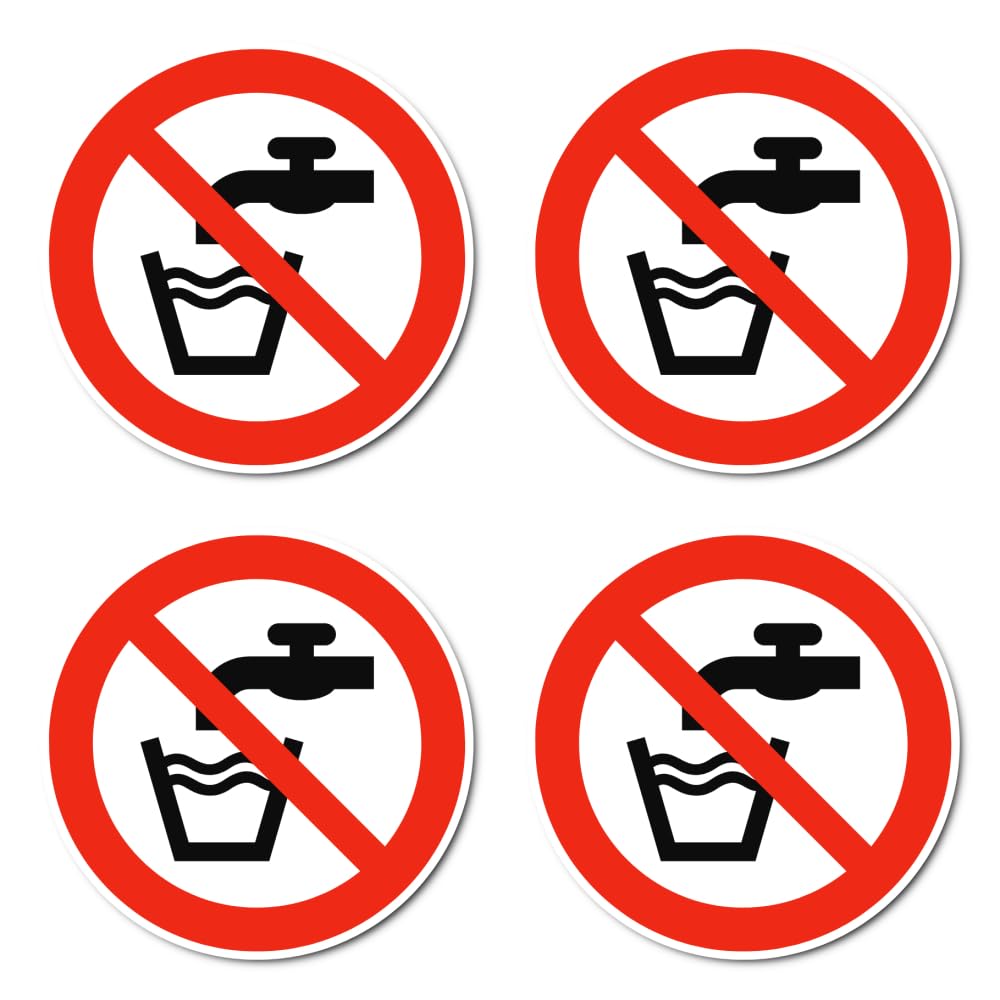 Kein Drinkwasser: P005 - DIN EN ISO 7010 / ASR A1.3 - Sticker: Diameter 10 cm (Pack of 4)