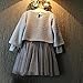 Cute Baby Girls 2pcs Dress Gray Sweater Top+One-piece Tutu Dress