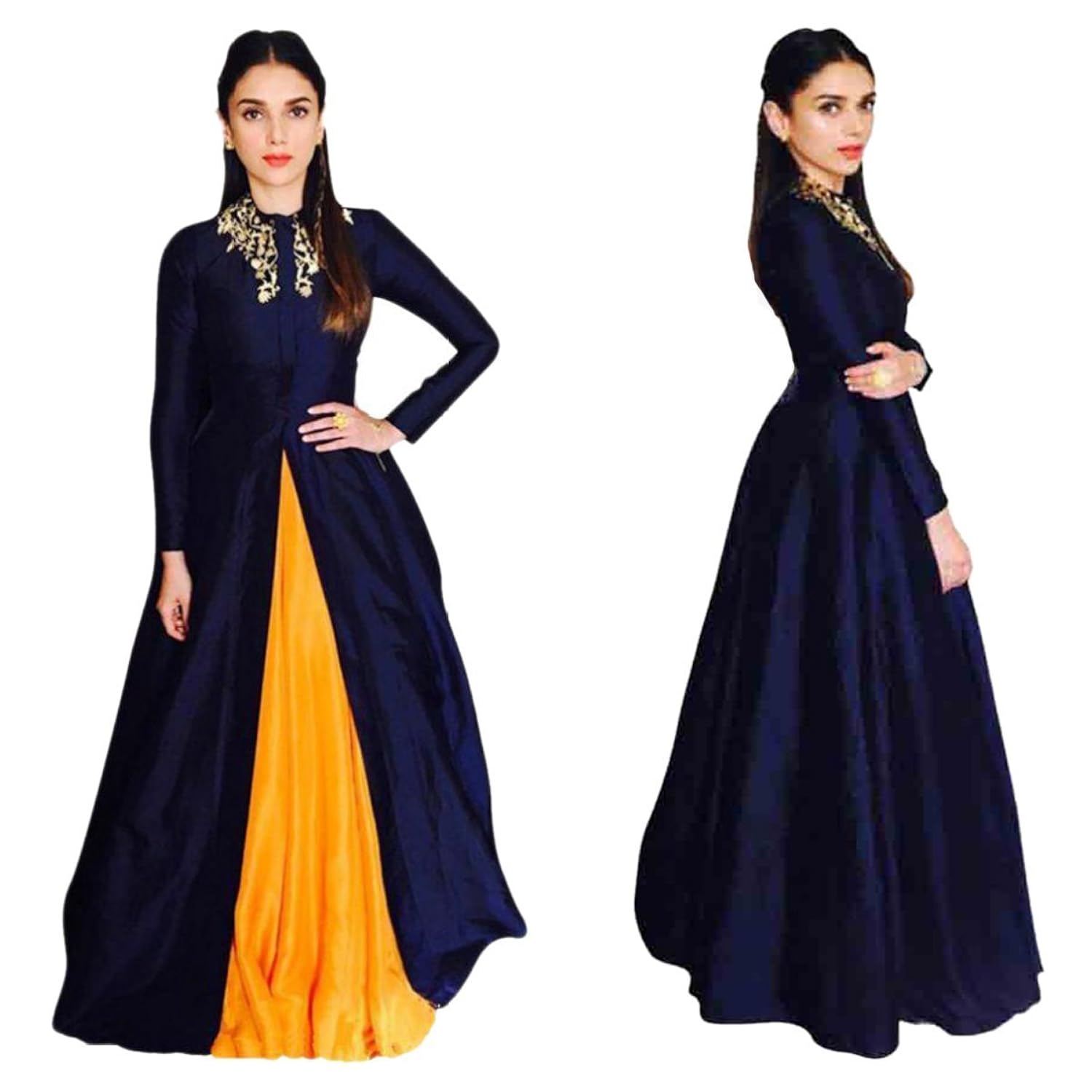 karm enterprise long ready to stitched lehanga choli (liril yellow)