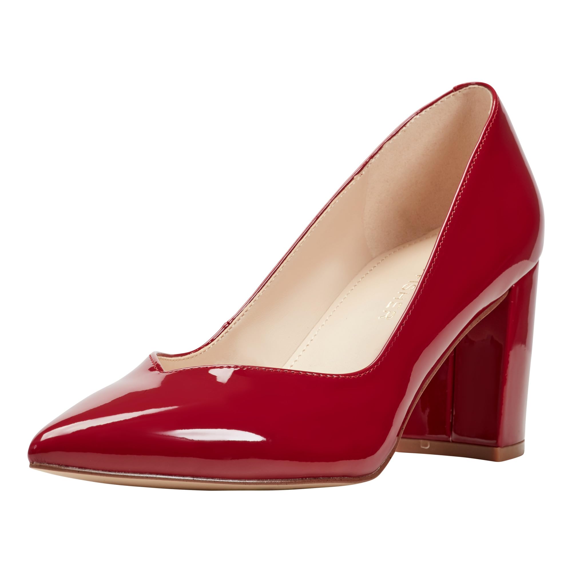 Marc Fisher Women’s Caitlin Pump, Red Patent 612, 5