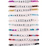 RINTOLER Heishi Surfer Clay Bead Bracelets Set for Women - Preppy Smile Evil Eye Beaded Stretch Bracelets Elastic Layering Friendship Bracelets- Stackable Boho Disc Summer Jewelry Set